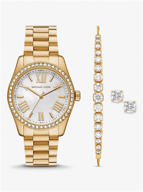 michael kors mk842 604|lexington pavé gold tone watch.